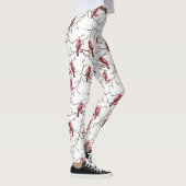 Kardinale vogels, winterkersen en sneeuwpatronen leggings (Rechts)