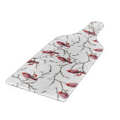 Kardinale vogels, winterkersen en sneeuwpatronen snijplank (Hoek)