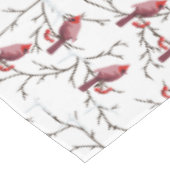 Kardinale vogels, winterkersen en sneeuwpatronen tafelkleed (Gekanteld)