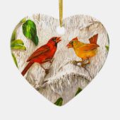Kardinale vogels Zingen liefde Keramisch Ornament (Voorkant)