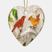 Kardinale vogels Zingen liefde Keramisch Ornament (Links)