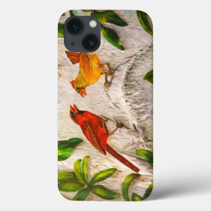 Kardinale vogels - Zingen van liefde iPhone 13 Hoesje
