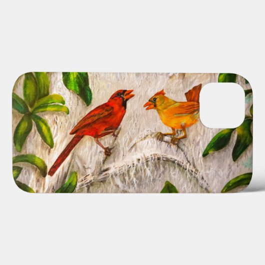Kardinale vogels - Zingen van liefde Case-Mate iPhone Case (Achterkant (horizontaal))