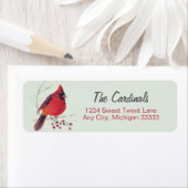 Kardinale Waterverf Art Return Address Label (Insitu)