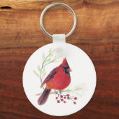 Kardinale Waterverf Art Sleutelhanger (Voorkant)