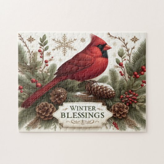 Kardinale Winter Zegeningen Legpuzzel (Horizontaal)