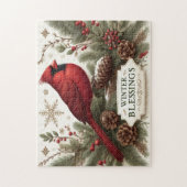 Kardinale Winter Zegeningen Legpuzzel (Verticaal)