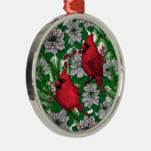 Kardinalen 2 metalen ornament (Rechts)