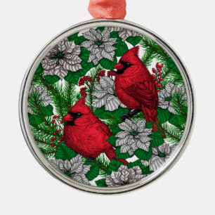 Kardinalen 2 metalen ornament