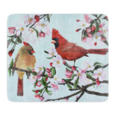 Kardinalen en appelbloesems snijplank (Voorkant)