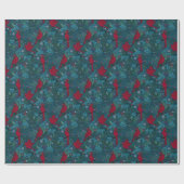 Kardinalen en coniferen, wintervakantiepatroon cadeaupapier