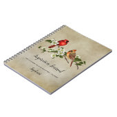 Kardinalen en Dogwood Blossom Inspiration Journal Notitieboek (Linkerzijde)