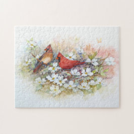 Kardinalen en Dogwood Puzzle Legpuzzel