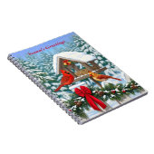 Kardinalen en feeder van kerstvogels notitieboek (Rechterzijde)