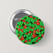 Kardinalen en holbessen ronde button 5,7 cm (Voorkant /achterkant)