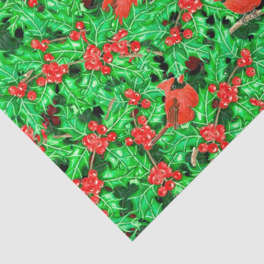 Kardinalen en holbessen tissuepapier (Detail)