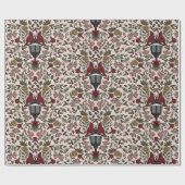 Kardinalen en kaarslicht cadeaupapier (Vlak)