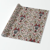 Kardinalen en kaarslicht cadeaupapier (Uitgerold)