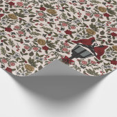 Kardinalen en kaarslicht cadeaupapier (Hoek)