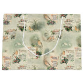 kardinalen en kerstgroeten groot cadeauzakje (Voorkant)