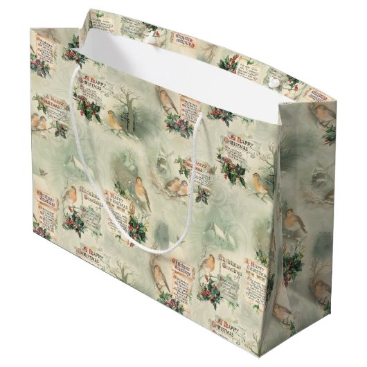 kardinalen en kerstgroeten groot cadeauzakje (Achterkant Gekanteld)