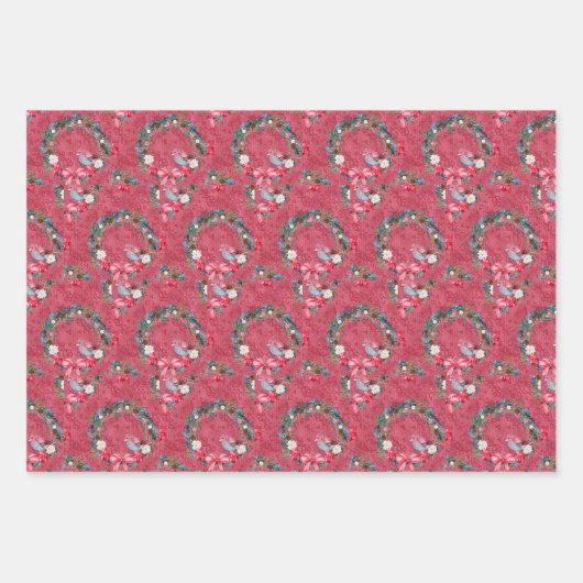 Kardinalen en kerstmis inpakpapier vel (Voorkant 2)