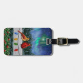 Kardinalen en Kerstverlichting Winter Sneeuw Bagagelabel (Voorkant horizontaal)