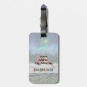 Kardinalen en Kerstverlichting Winter Sneeuw Bagagelabel (Achterkant verticaal)