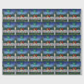 Kardinalen en Kerstverlichting Winter Sneeuw Cadeaupapier (Vlak)