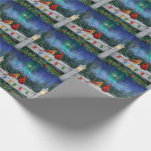 Kardinalen en Kerstverlichting Winter Sneeuw Cadeaupapier (Hoek)