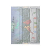 Kardinalen en Kerstverlichting Winter Sneeuw Notitieblok (Linkerzijde)