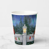 Kardinalen en Kerstverlichting Winter Sneeuw Papieren Bekers (Links)