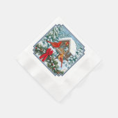 Kardinalen en Kerstvogelvoeder Servetten (Hoek)