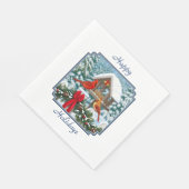 Kardinalen en Kerstvogelvoeder Servetten (Hoek)