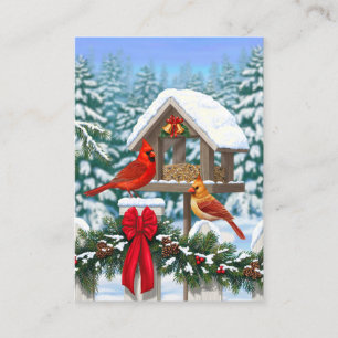 Kardinalen en Kerstvogelvoeder Visitekaartje