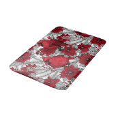 Kardinalen en poinsettia, rood en wit badmat (Gekanteld)