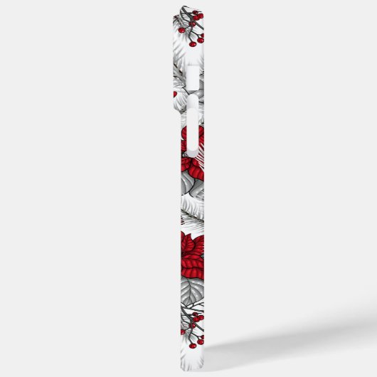 Kardinalen en poinsettia, rood en wit Case-Mate iPhone case (Achterkant / Links)