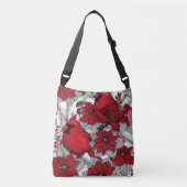 Kardinalen en poinsettia, rood en wit crossbody tas (Voorkant)