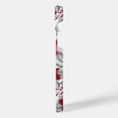 Kardinalen en poinsettia, rood en wit iPhone hoesje (Linkerkant)