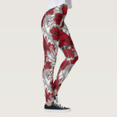 Kardinalen en poinsettia, rood en wit leggings (Rechts)