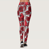 Kardinalen en poinsettia, rood en wit leggings (Achterkant)