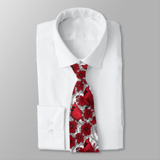 Kardinalen en poinsettia, rood en wit stropdas (Gebonden)