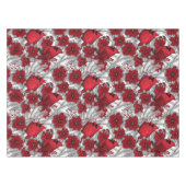 Kardinalen en poinsettia, rood en wit tafelkleed (Voorkant (Horizontaal))