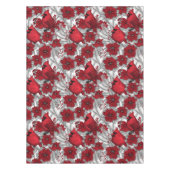 Kardinalen en poinsettia, rood en wit tafelkleed (Voorkant)