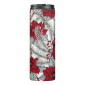 Kardinalen en poinsettia, rood en wit thermosbeker (Achterkant)