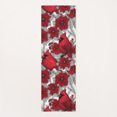 Kardinalen en poinsettia, rood en wit yogamat (Voorkant)