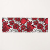 Kardinalen en poinsettia, rood en wit yogamat (Voorkant (horizontaal))
