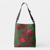 Kardinalen en poinsettia voor kerstmis crossbody tas (Achterkant)
