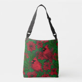 Kardinalen en poinsettia voor kerstmis crossbody tas (Voorkant)