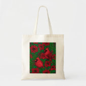 Kardinalen en poinsettia voor kerstmis tote bag (Voorkant)